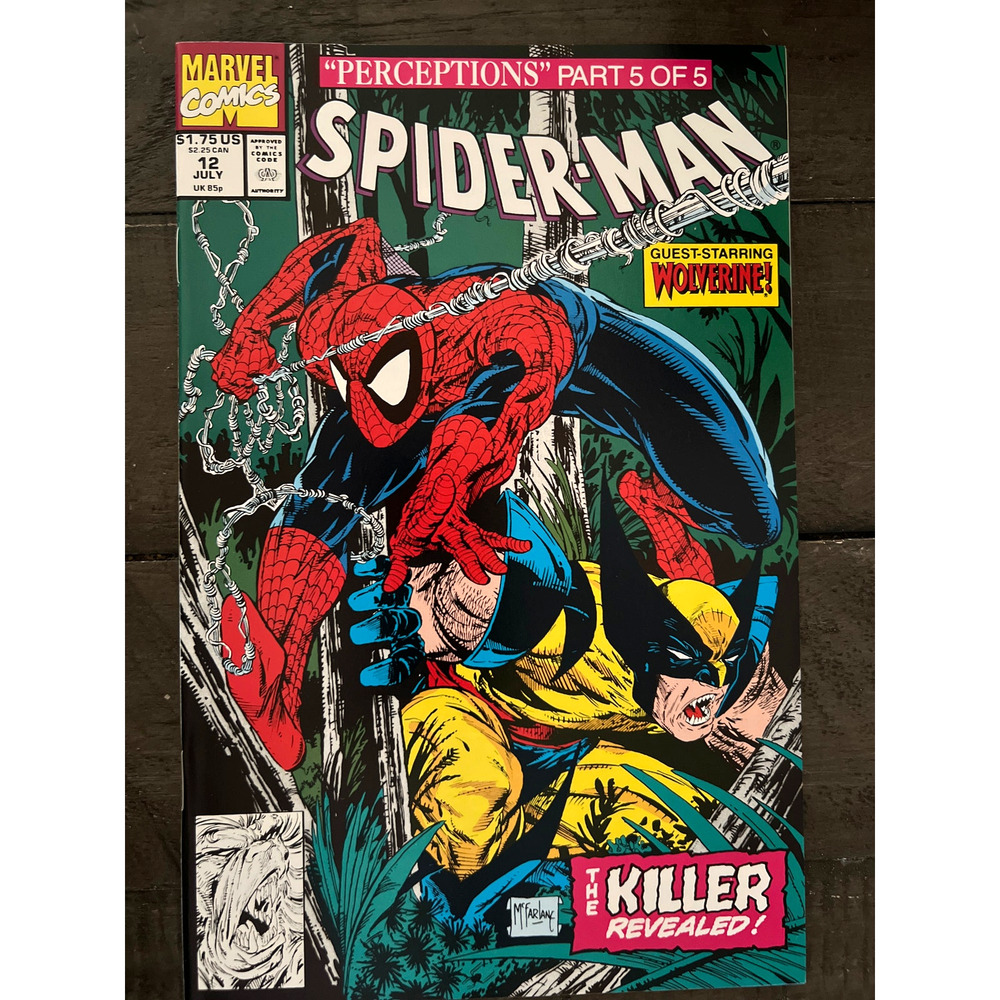 VINTAGE 1991 Marvel "SPIDER-MAN" #12 - M - Starring WOLVERINE!